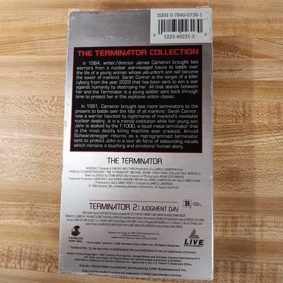 The Terminator Collection VHS T2 James Cameron Schwarzenegger Furlong  sci fi VG - Picture 4 of 9